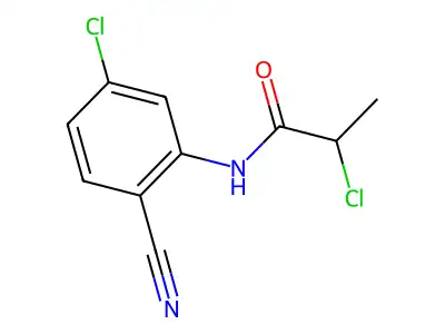 2-chloro-N-(5-chloro-2-cyanophenyl)propanamide structure