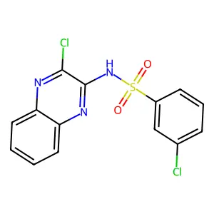 3-chloro-N-(3-chloroquinoxalin-2-yl)benzenesulfonamide structure