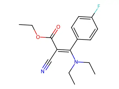 Ethyl 2-cyano-3-(diethylamino)-3-(4-fluorophenyl)prop-2-enoate structure