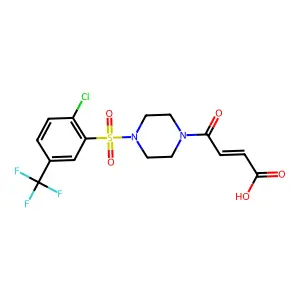 4-{4-[2-chloro-5-(trifluoromethyl)benzenesulfonyl]piperazin-1-yl}-4-oxobut-2-enoic acid structure