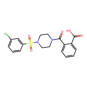 2-[4-(3-Chlorobenzenesulfonyl)piperazine-1-carbonyl]benzoic acid structure