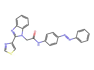 1H-Benzimidazole-1-acetamide, N-[4-(2-phenyldiazenyl)phenyl]-2-(4-thiazolyl)- structure