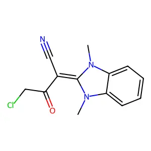 4-chloro-2-(1,3-dimethyl-2,3-dihydro-1H-1,3-benzodiazol-2-ylidene)-3-oxobutanenitrile structure