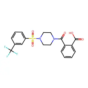 2-{4-[3-(Trifluoromethyl)benzenesulfonyl]piperazine-1-carbonyl}benzoic acid structure