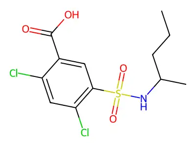 2,4-Dichloro-5-[(pentan-2-yl)sulfamoyl]benzoic acid structure