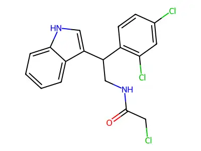 2-chloro-N-[2-(2,4-dichlorophenyl)-2-(1H-indol-3-yl)ethyl]acetamide structure