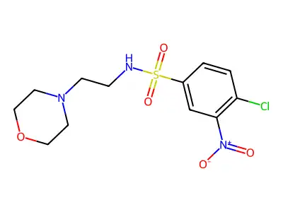 4-chloro-N-(2-morpholin-4-ylethyl)-3-nitrobenzenesulfonamide structure