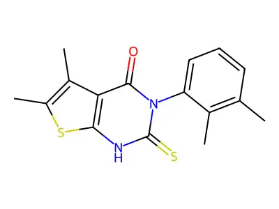 3-(2,3-dimethylphenyl)-5,6-dimethyl-2-sulfanyl-3H,4H-thieno[2,3-d]pyrimidin-4-one structure