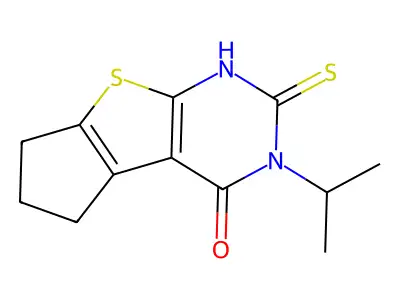 11-(Propan-2-yl)-10-sulfanyl-7-thia-9,11-diazatricyclo[6.4.0.0,2,6]dodeca-1(8),2(6),9-trien-12-one structure