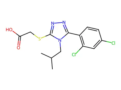 2-{[5-(2,4-dichlorophenyl)-4-(2-methylpropyl)-4H-1,2,4-triazol-3-yl]sulfanyl}acetic acid structure