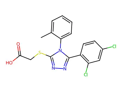 2-{[5-(2,4-dichlorophenyl)-4-(2-methylphenyl)-4H-1,2,4-triazol-3-yl]sulfanyl}acetic acid structure