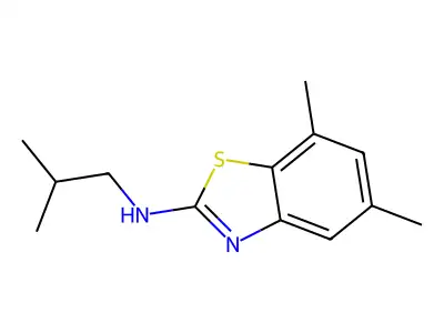 5,7-dimethyl-N-(2-methylpropyl)-1,3-benzothiazol-2-amine structure