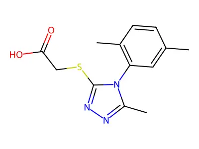 2-{[4-(2,5-dimethylphenyl)-5-methyl-4H-1,2,4-triazol-3-yl]sulfanyl}acetic acid structure