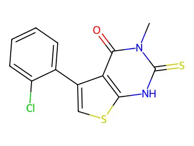 5-(2-chlorophenyl)-3-methyl-2-sulfanyl-3H,4H-thieno[2,3-d]pyrimidin-4-one structure
