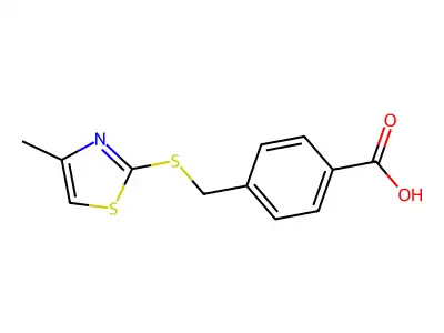 4-{[(4-Methyl-1,3-thiazol-2-yl)sulfanyl]methyl}benzoic acid structure