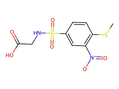 2-[4-(Methylsulfanyl)-3-nitrobenzenesulfonamido]acetic acid structure
