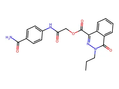 [2-(4-Carbamoylanilino)-2-oxoethyl] 4-oxo-3-propylphthalazine-1-carboxylate structure