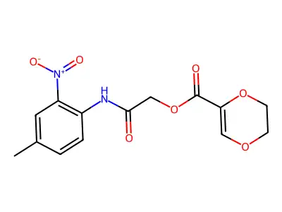 [2-(4-Methyl-2-nitroanilino)-2-oxoethyl] 2,3-dihydro-1,4-dioxine-5-carboxylate structure