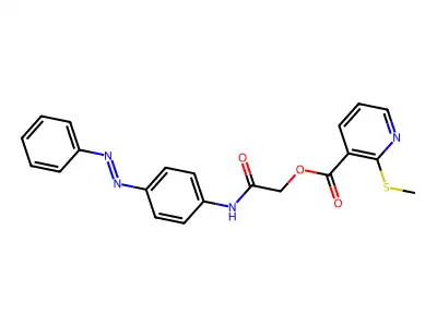 {[4-(2-phenyldiazen-1-yl)phenyl]carbamoyl}methyl 2-(methylsulfanyl)pyridine-3-carboxylate structure