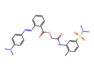 Benzoic acid, 2-[2-[4-(dimethylamino)phenyl]diazenyl]-, 2-[[5-[(dimethylamino)sulfonyl]-2-methylphenyl]amino]-2-oxoethyl ester structure