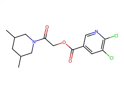 2-(3,5-Dimethylpiperidin-1-yl)-2-oxoethyl 5,6-dichloropyridine-3-carboxylate structure