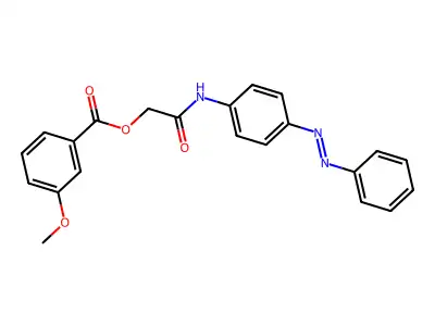 Benzoic acid, 3-methoxy-, 2-oxo-2-[[4-(2-phenyldiazenyl)phenyl]amino]ethyl ester structure