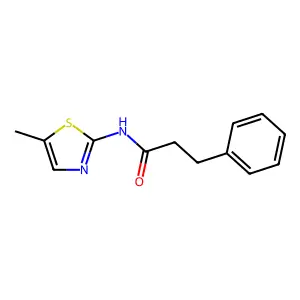 N-(5-methyl-1,3-thiazol-2-yl)-3-phenylpropanamide structure
