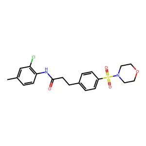 N-(2-chloro-4-methylphenyl)-3-(4-morpholin-4-ylsulfonylphenyl)propanamide structure