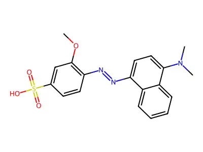 4-(4-Dimethylamino-1-naphthylazo)-3-methoxybenzenesulphonic acid structure