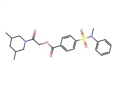 [2-(3,5-Dimethylpiperidin-1-yl)-2-oxoethyl] 4-[methyl(phenyl)sulfamoyl]benzoate structure