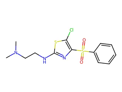 N1-(5-chloro-4-(phenylsulfonyl)thiazol-2-yl)-N2,N2-dimethylethane-1,2-diamine structure