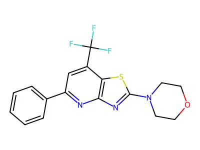 Thiazolo[4,5-b]pyridine,2-(4-morpholinyl)-5-phenyl-7-(trifluoromethyl)- structure