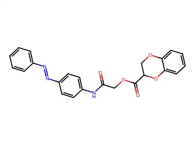 1,4-Benzodioxin-2-carboxylic acid, 2,3-dihydro-, 2-oxo-2-[[4-(2-phenyldiazenyl)phenyl]amino]ethyl ester structure