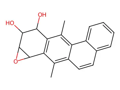 1a,2,3,11b-Tetrahydro-4,11-dimethylbenz(5,6)anthra(1,2-b)oxirene-2,3-diol structure