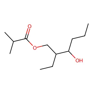 2-Ethyl-3-hydroxyhexyl 2-methylpropanoate structure