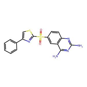 6-[(4-Phenyl-1,3-thiazol-2-yl)sulfonyl]quinazoline-2,4-diamine structure