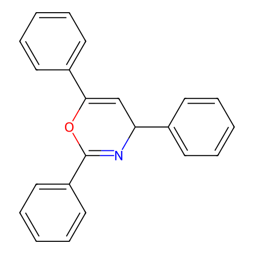 2,4,6-triphenyl-4H-1,3-oxazine structure