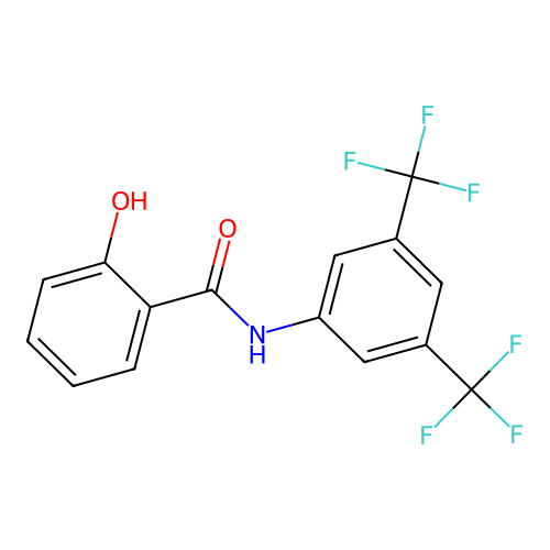N-(3,5-bis(trifluoromethyl)phenyl)-2-hydroxybenzamide structure