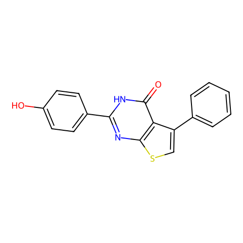2-(4-Hydroxyphenyl)-5-phenyl-3-hydrothiopheno[2,3-d]pyrimidin-4-one structure