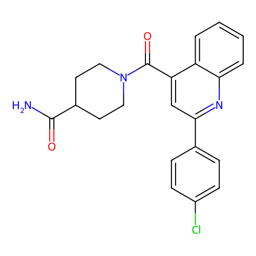 1-(2-(4-Chlorophenyl)quinoline-4-carbonyl)piperidine-4-carboxamide structure