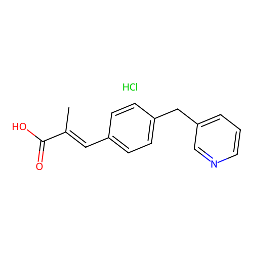 2-Propenoic acid, 2-methyl-3-(4-(3-pyridinylmethyl)phenyl)-, hydrochloride structure