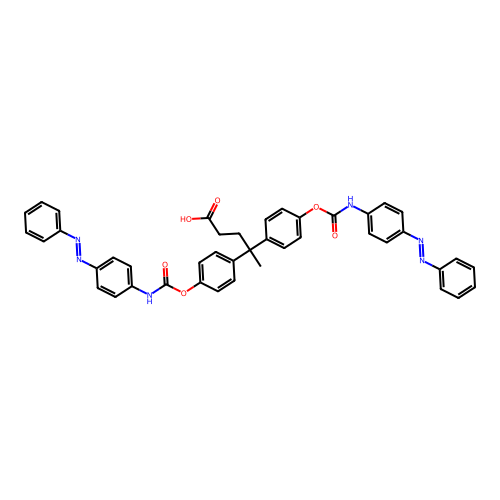 4,4-Bis{4-[({4-[(e)-phenyldiazenyl]phenyl}carbamoyl)oxy]phenyl}pentanoic acid structure