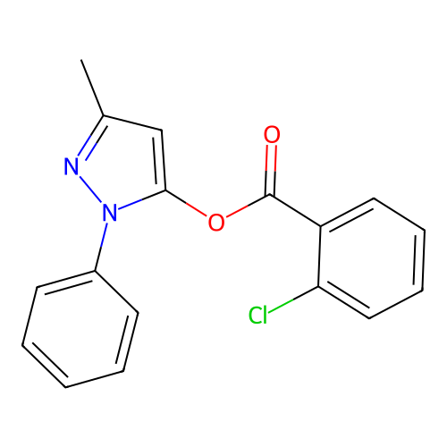 (5-Methyl-2-phenylpyrazol-3-yl) 2-chlorobenzoate structure