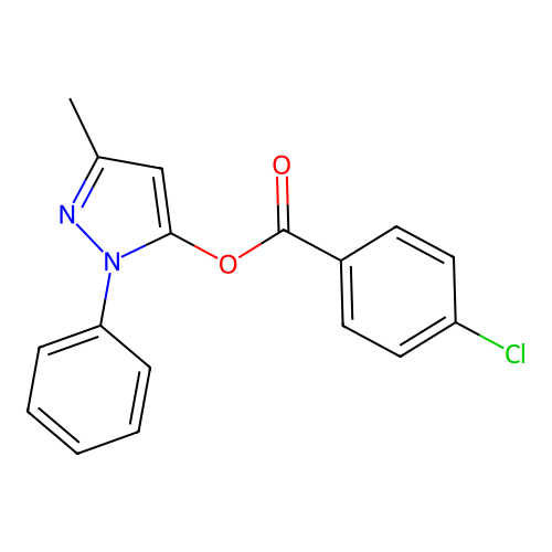 (5-methyl-2-phenylpyrazol-3-yl) 4-chlorobenzoate structure