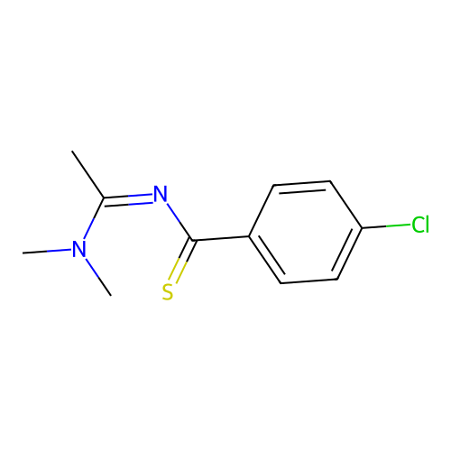 4-chloro-N-[1-(dimethylamino)ethylidene]benzenecarbothioamide structure