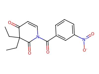2,4(1H,3H)-Pyridinedione, 3,3-diethyl-1-(3-nitrobenzoyl)- structure