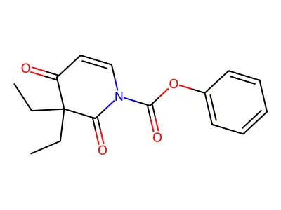 1(2H)-Pyridinecarboxylic acid, 3,4-dihydro-3,3-diethyl-2,4-dioxo-, phenyl ester structure