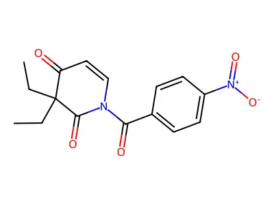 2,4(1H,3H)-Pyridinedione, 3,3-diethyl-1-(4-nitrobenzoyl)- structure