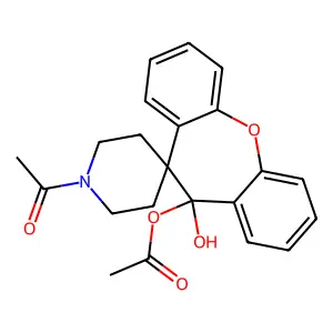 1'-acetyl-11-hydroxy-11H-spiro[dibenzo[b,f]oxepine-10,4'-piperidin]-11-yl acetate structure