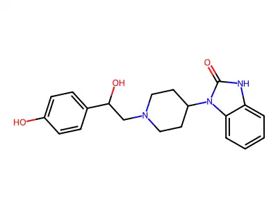 ((Hydroxy-4 phenyl)-2 hydroxy-2) ethyl-1 (oxo-2 benzimidazolinyl-1)-4 piperidine [French] structure
